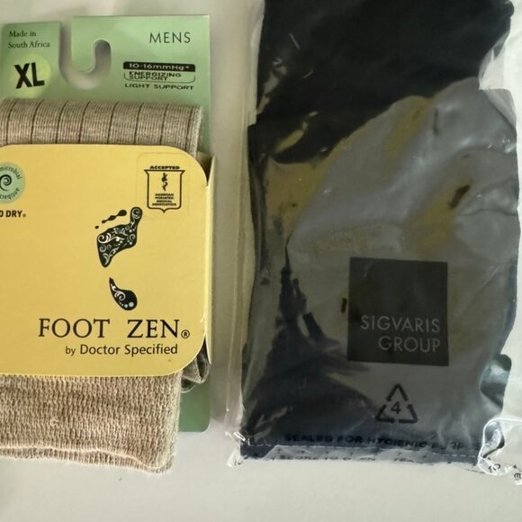 NWT 3 Pr Men's Socks-EXTRA WIDE Comfort, Siguaris Health, Foot Zen Energizing XL - Picture 5 of 6